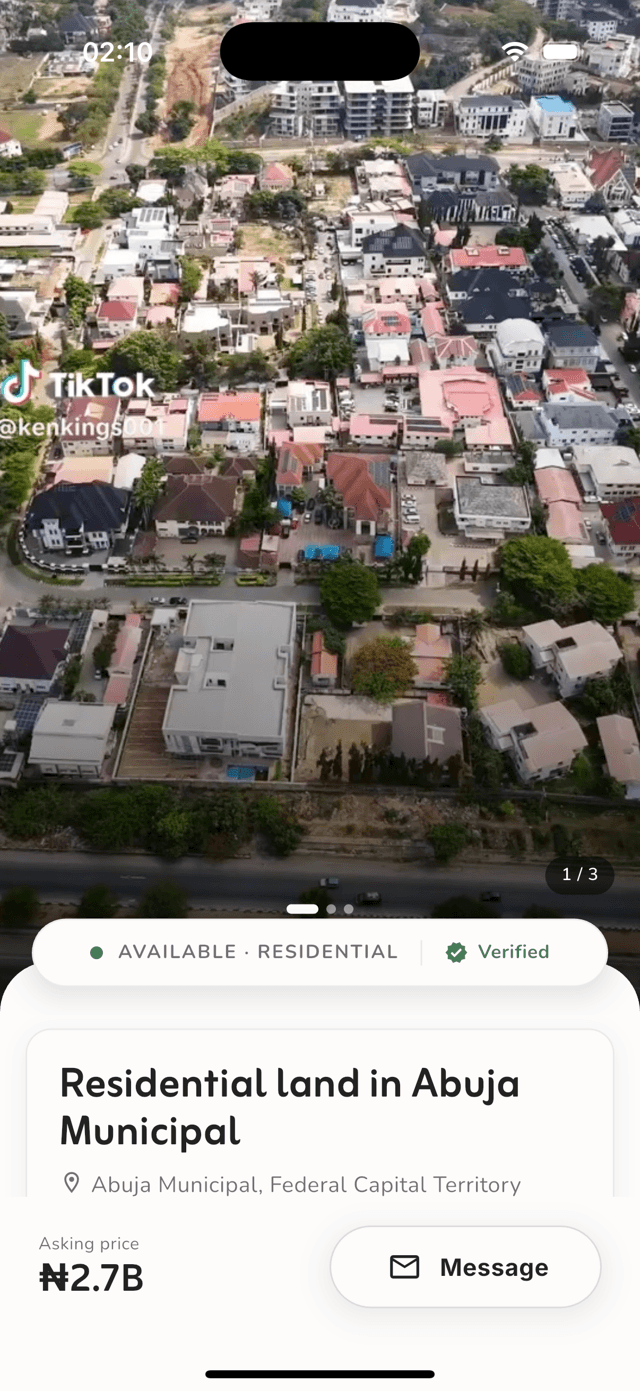 A verified property record in the Terrain app